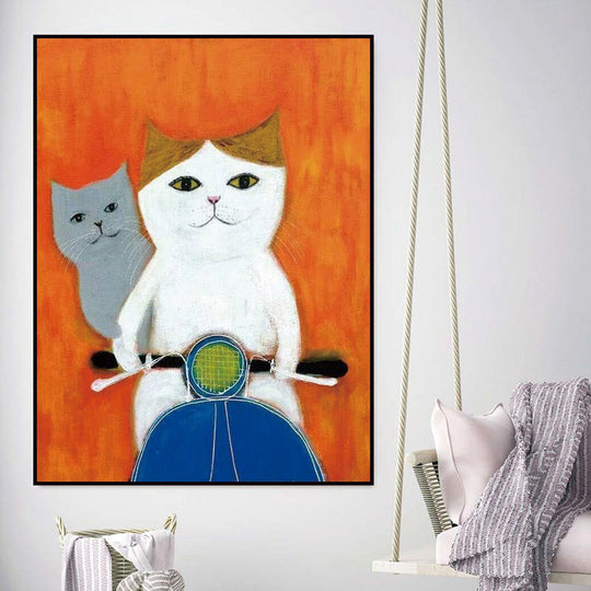 Fresh Style Cat Wall Art Canvas