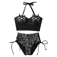 Load image into Gallery viewer, Cat Embroidery Bikini Swimsuit
