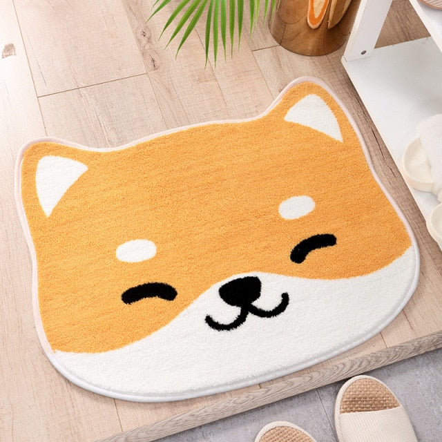 Cat Flocking Bathroom Mat