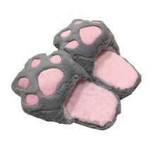 Load image into Gallery viewer, Grey Kawaii Claw Plush Slippers
