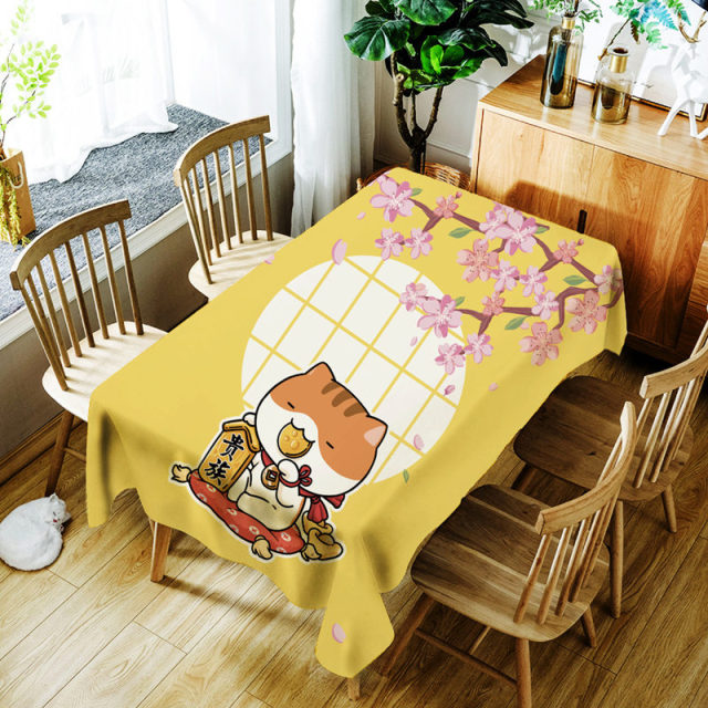 Cartoon Lucky Cat Table Cloth