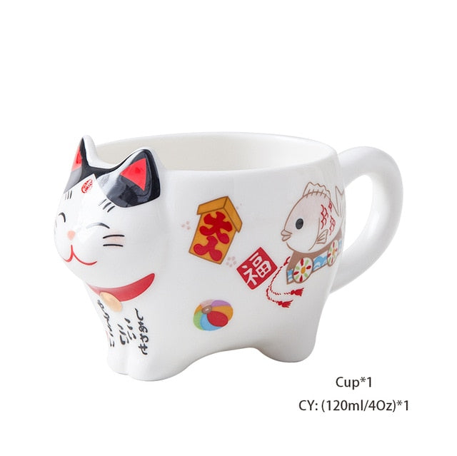 Cute Lucky Cat Porcelain Tea Set