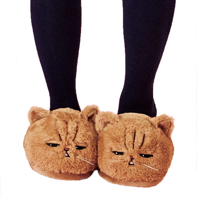 Cute Plush Cat Slippers