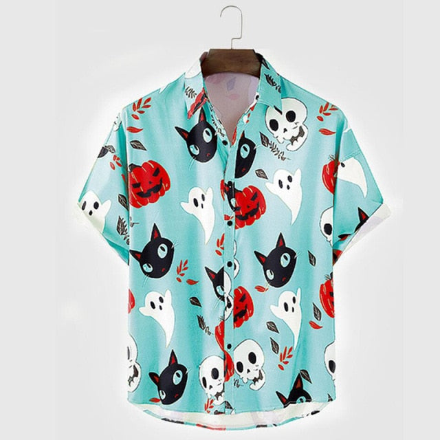 Halloween Vintage Beach Casual Shirt