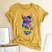 Load image into Gallery viewer, Adorable Graphic Cat T-Shirt
