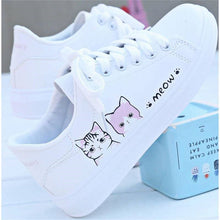 Load image into Gallery viewer, Lace-up Cartoon Cat Sneakers
