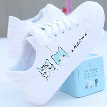 Load image into Gallery viewer, Lace-up Cartoon Cat Sneakers
