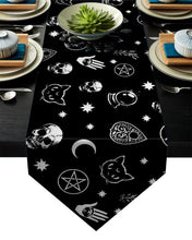 Load image into Gallery viewer, Halloween Black Table Runner
