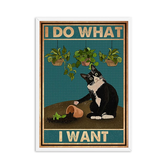 Mental Black Cat Poster Art Print