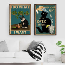 Load image into Gallery viewer, Mental Black Cat Poster Art Print
