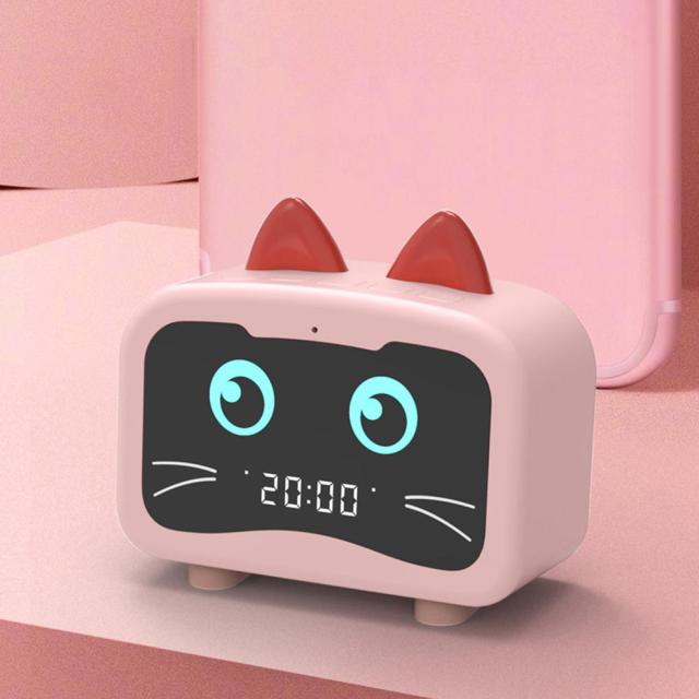 Cat Shape Bluetooth 5.0 Alarm Clock Speaker