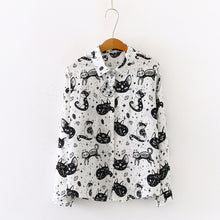 Load image into Gallery viewer, Women Cartoon Cat Blouses
