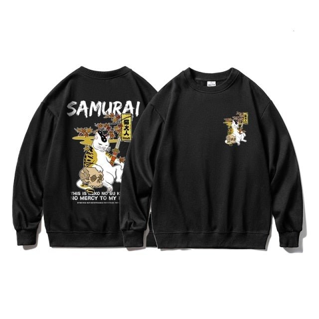 Harajuku Oversized Cat Print Sweatshirt