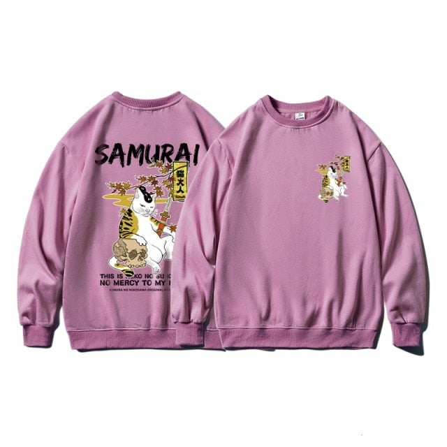 Harajuku Oversized Cat Print Sweatshirt