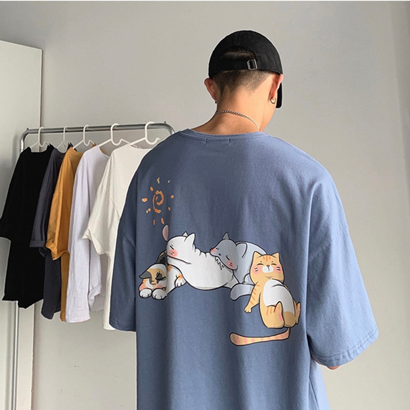 Summer Kawaii Cat Cartoon Shirt