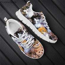 Load image into Gallery viewer, Women Sneakers Cat Print 3D
