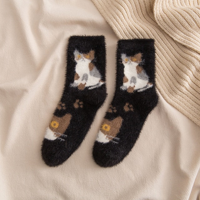 Cute Cat Socks Vintage