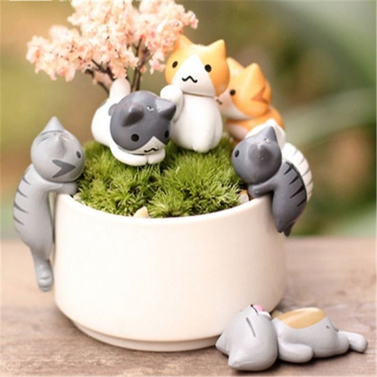 6Pcs/Set Funny Atsume Meow Cat Flower