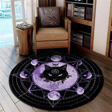 Load image into Gallery viewer, Round Rug Satanic Cat Mat
