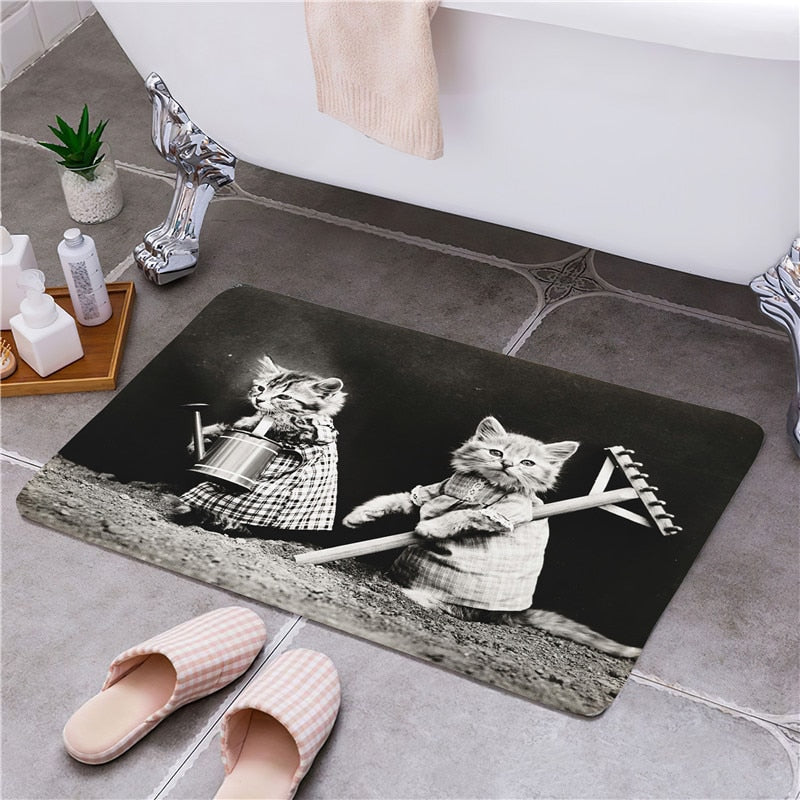 Cat Door Floor Mat Bath