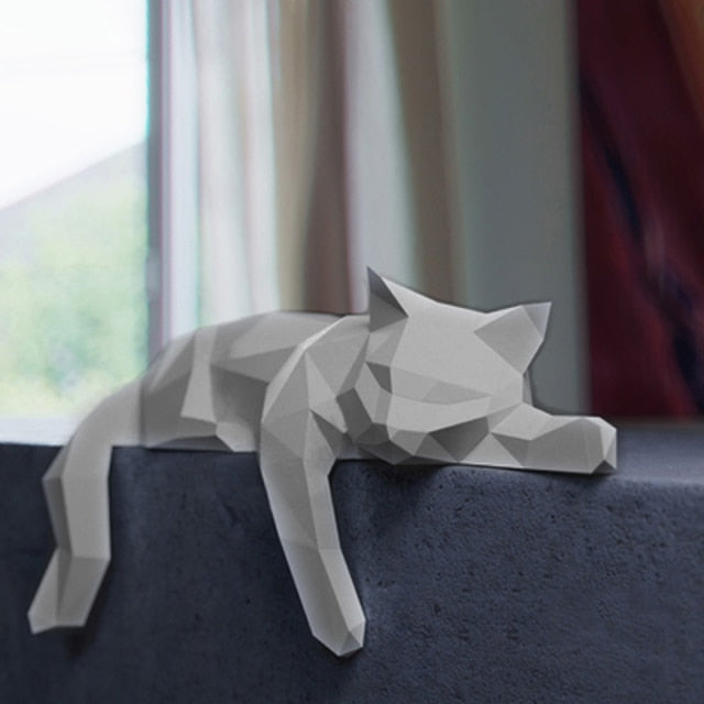 Cat Paper Sculpture DIY Craft