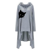 Load image into Gallery viewer, Graphic Cat Print Loose Hoodie

