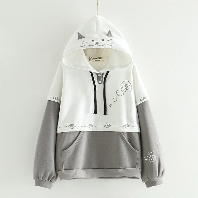 Japan Kawaii Fleece Hoodies Cat