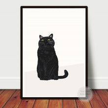 Load image into Gallery viewer, Black Cat Poster Nordic Wall Art Canvas
