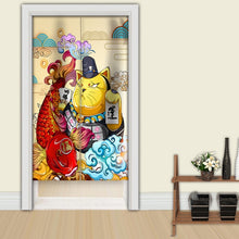Load image into Gallery viewer, Japanese Noren Lucky Cat Doorway Curtain
