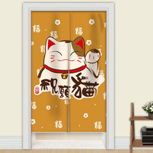 Load image into Gallery viewer, Japanese Noren Lucky Cat Doorway Curtain
